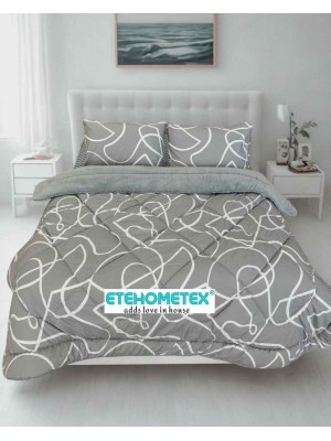 ETE HOMETEX ÇİFT KİŞİLİK LÜX WELSOFT YORGAN SETİ 195X215CM MİX GRİ 8696474232069